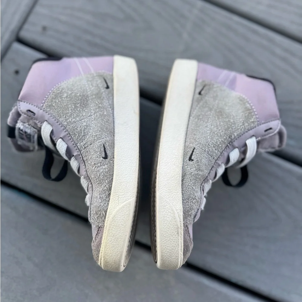 Nike Court Borough Mid Girls Sneakers Purple Gray Youth Size 11